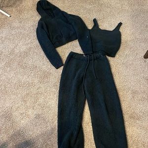 SKIMS Knit Zip Up, Knit Tank, and Knit Jogger